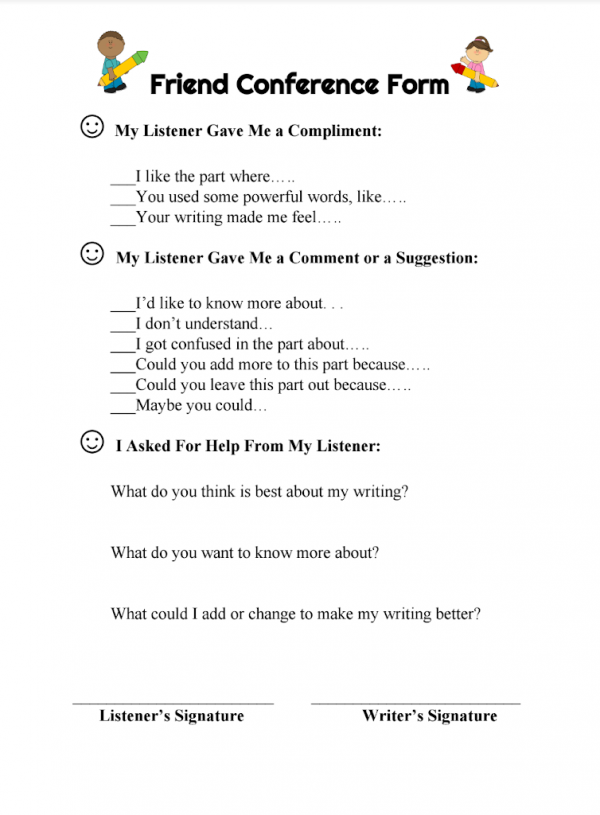 Writing Workshop: Writing Partner Conference Form